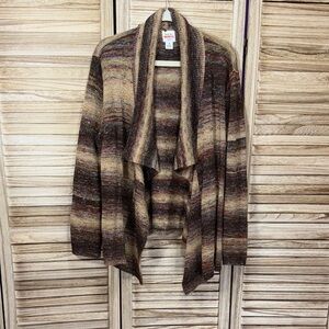 Ruby Rd. Earthy Tones Women's Open Front Cardigan Size 2x